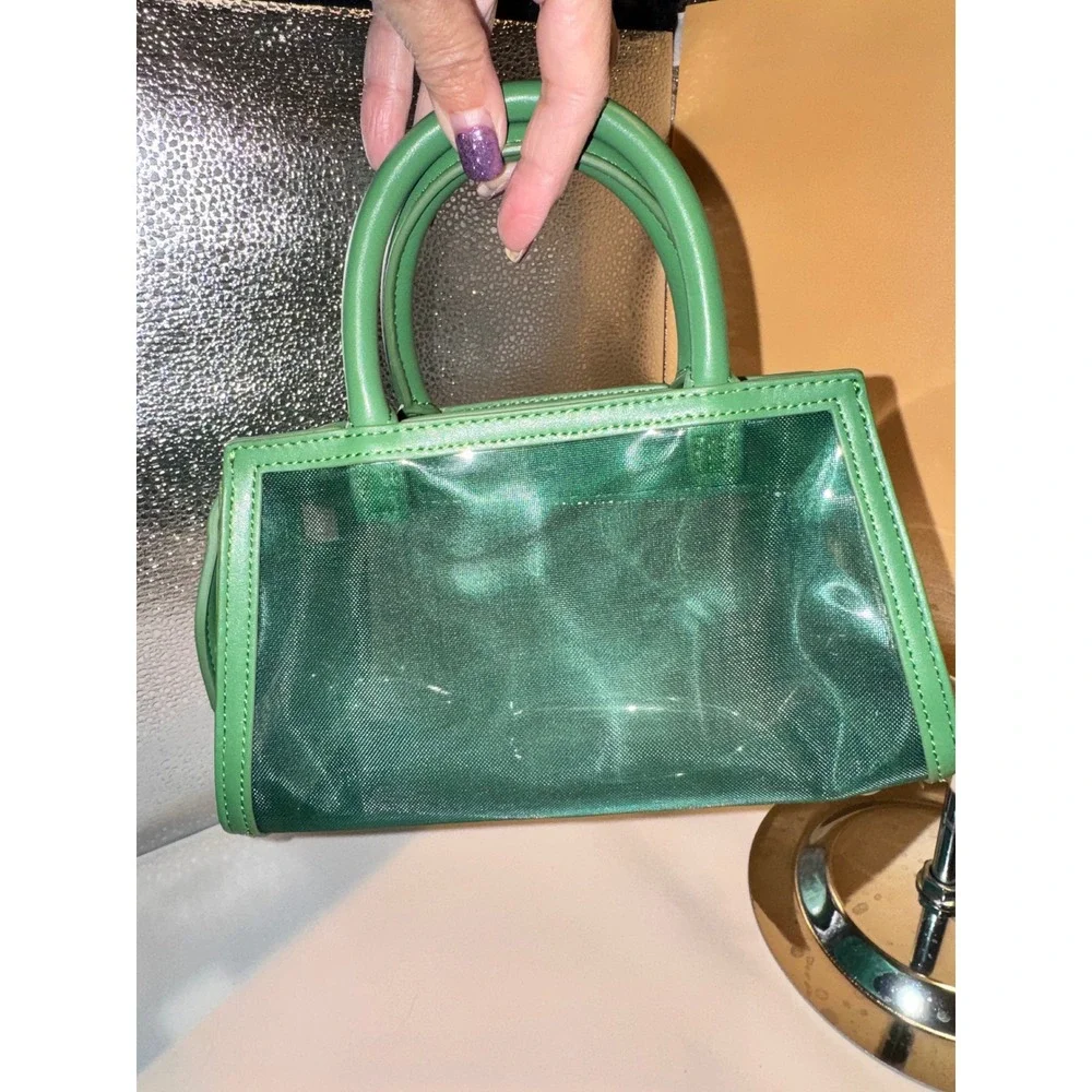 Brandon Blackwood Kendrick Trunk Green Mesh Mini Tote Bag Handbag - Picture 3 of 8